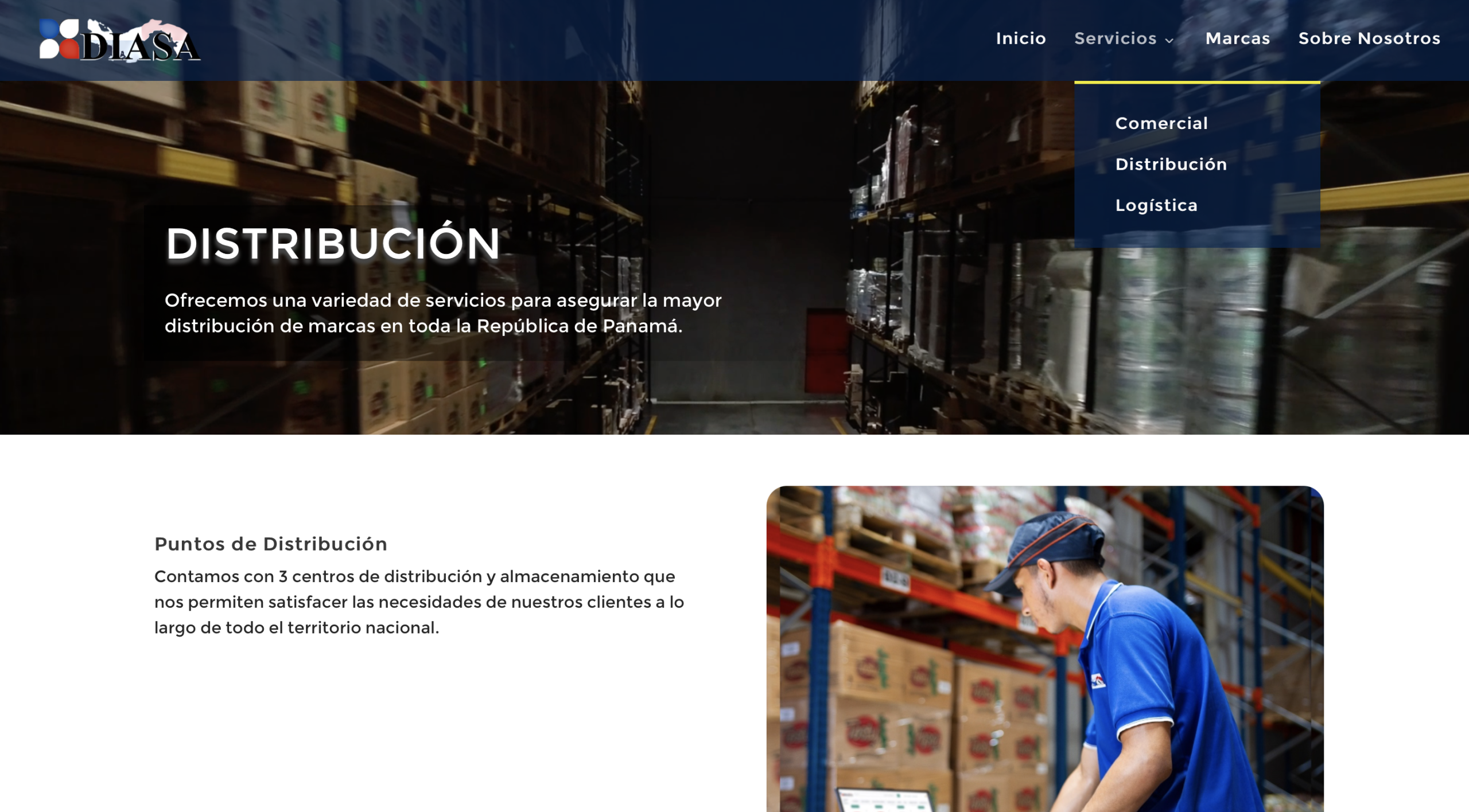 Logistics distributor website