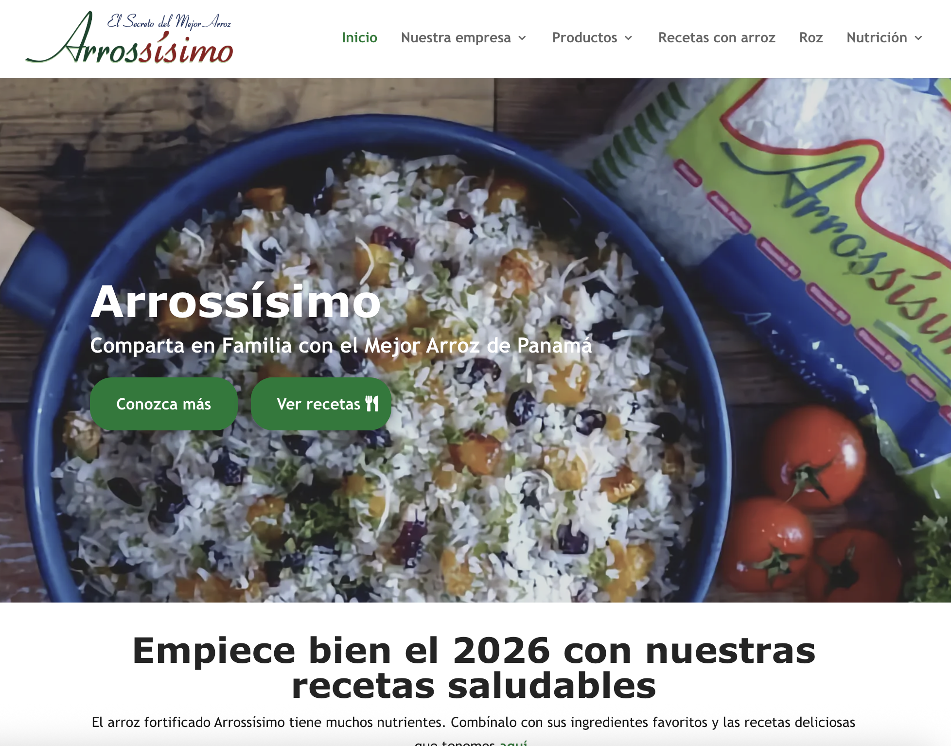 Food brand website with recipe database