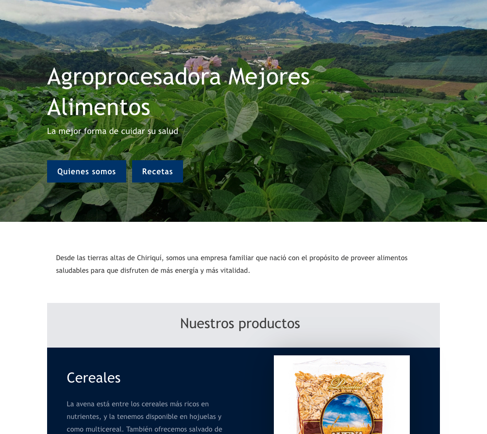 Natural food producer website